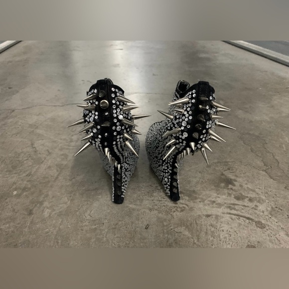 Giuseppe Zanotti Shoes - Giuseppe Zanotti Black Spike & Rhinestone Women's High Heels Wedge